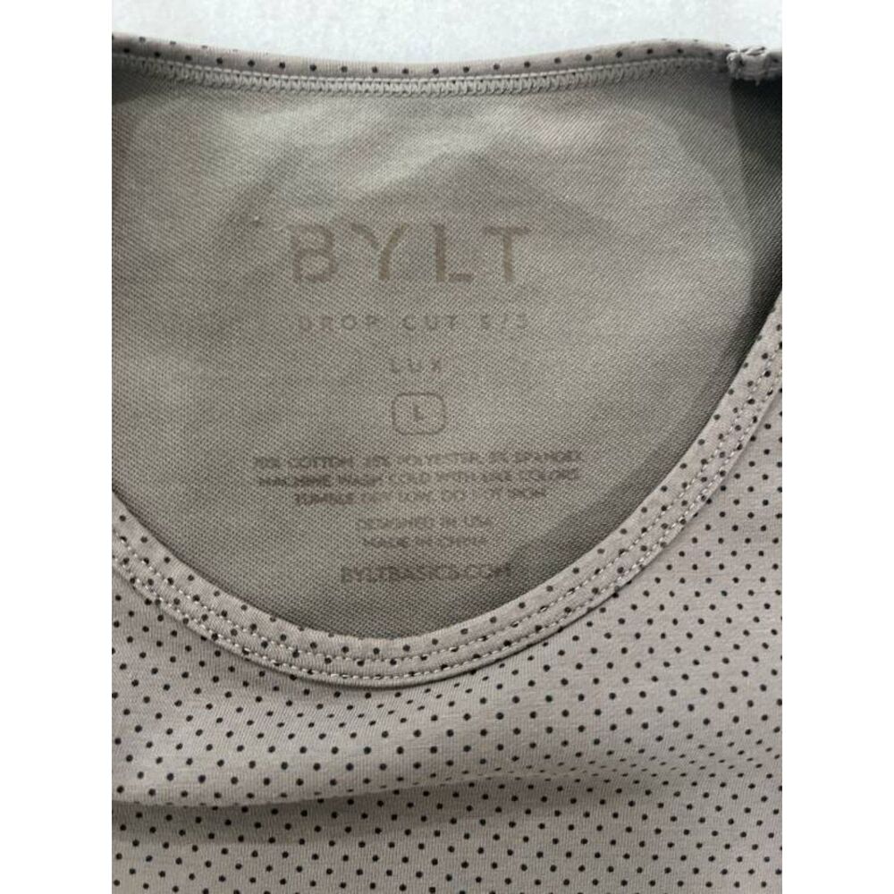 BYLT Men's Drop Cut Lux Short Sleeve Shirt Khaki Size L